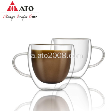 فنجان شیشه ای قهوه دو دیواری Ato Drinkware